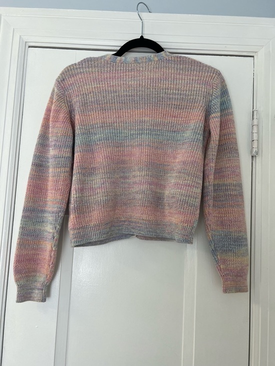 Splendid Sunset Marl Cardigan Pastel Multi-Color V-Neck Button Cardigan Sz 14 - Picture 2 of 5